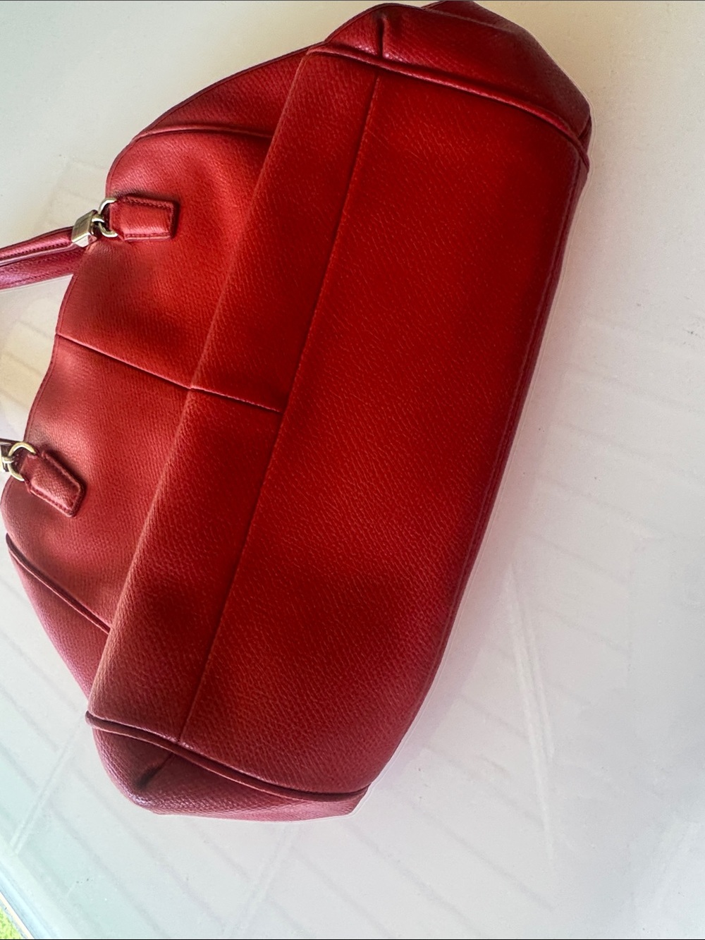 Coach Red Leather Tote with Gold Hardware - Picture 8 of 12